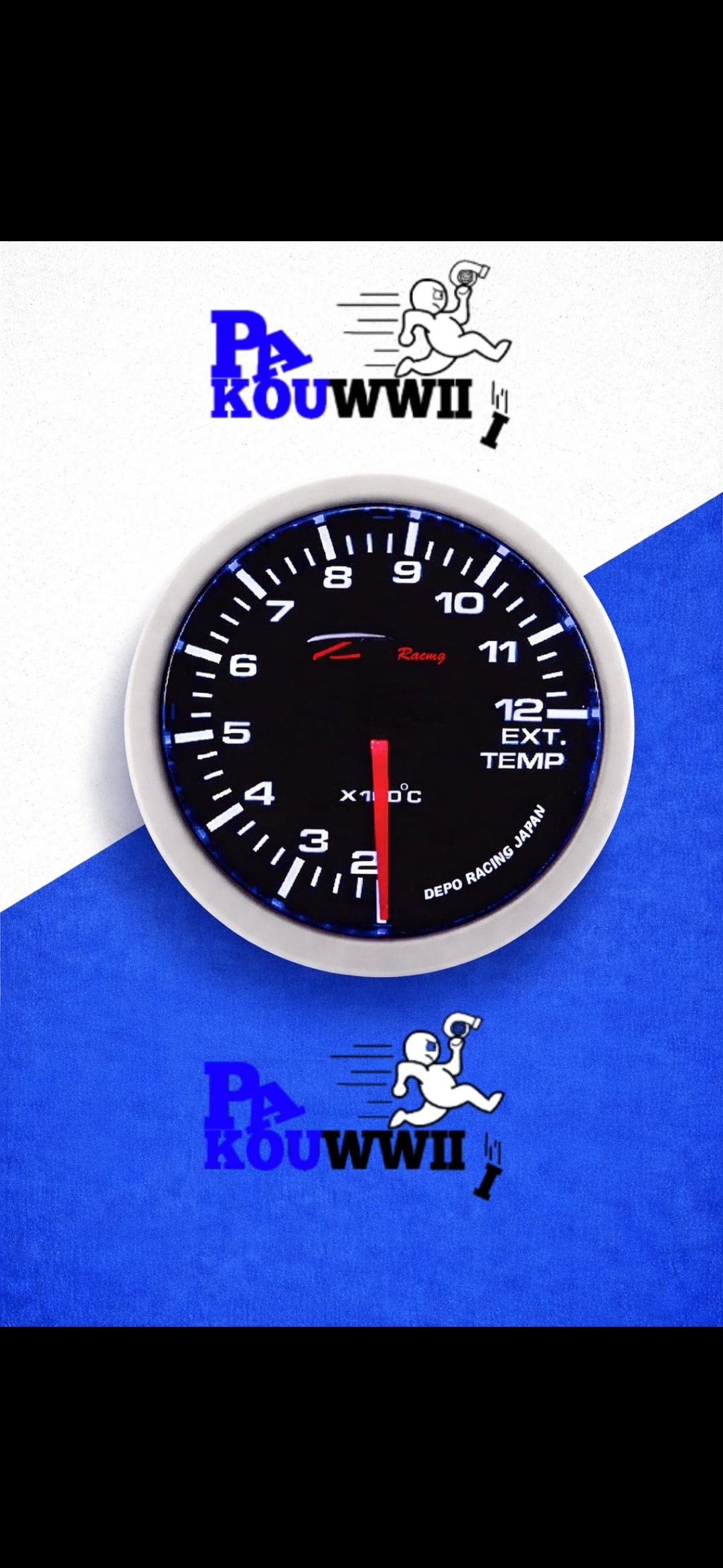 Manomètre EGT fond noir