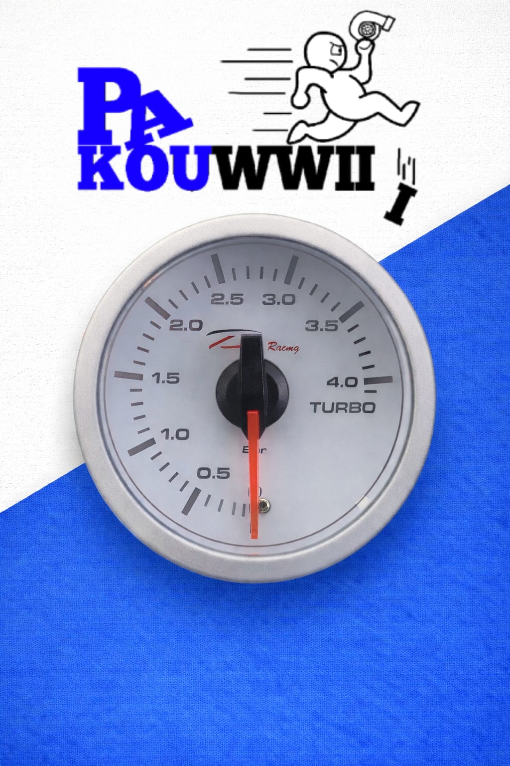 Manomètre pression turbo fond blanc 4bars 