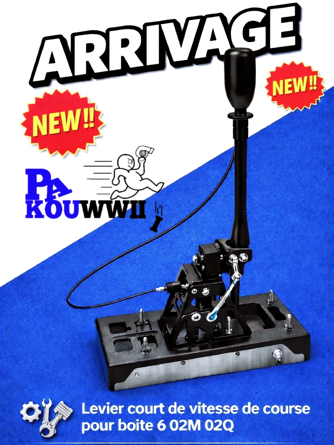 Levier de vitesse court VAG boite 02M/02Q 