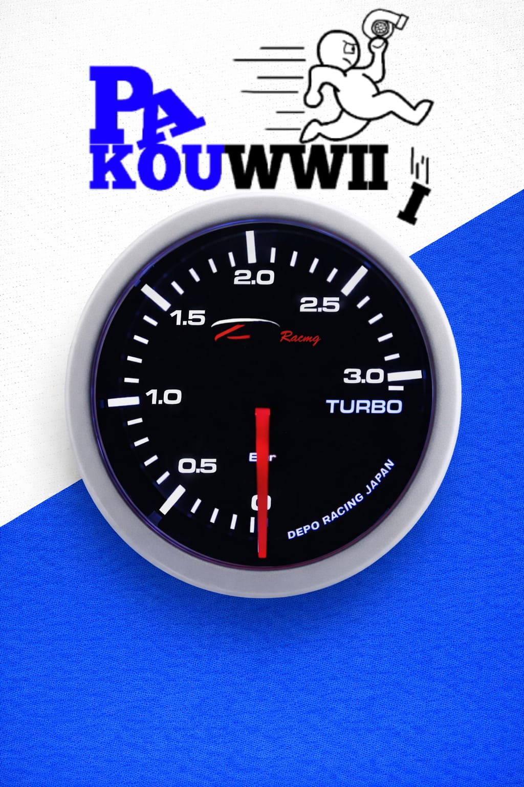 Manomètre pression turbo fond noir 3bars 